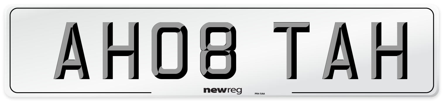 AH08 TAH Number Plate from New Reg